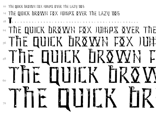 Hidden Archives font waterfall